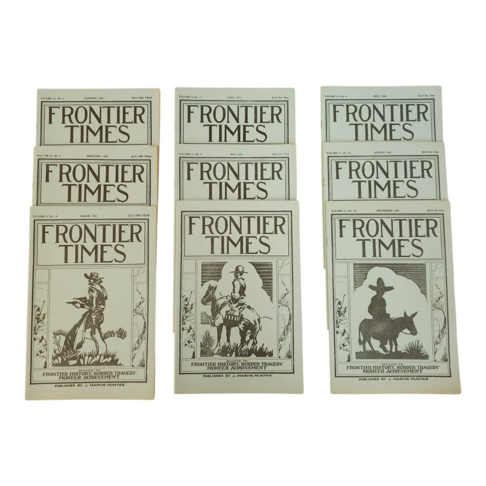 Frontier Times Magazine Reprint Lot Of 9 January - September 1934 Editions